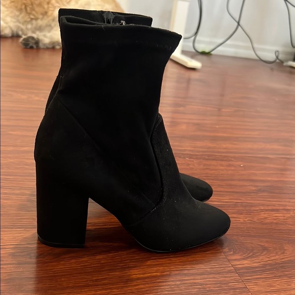 Madden Girl Black Ankle Booties with Block Heel